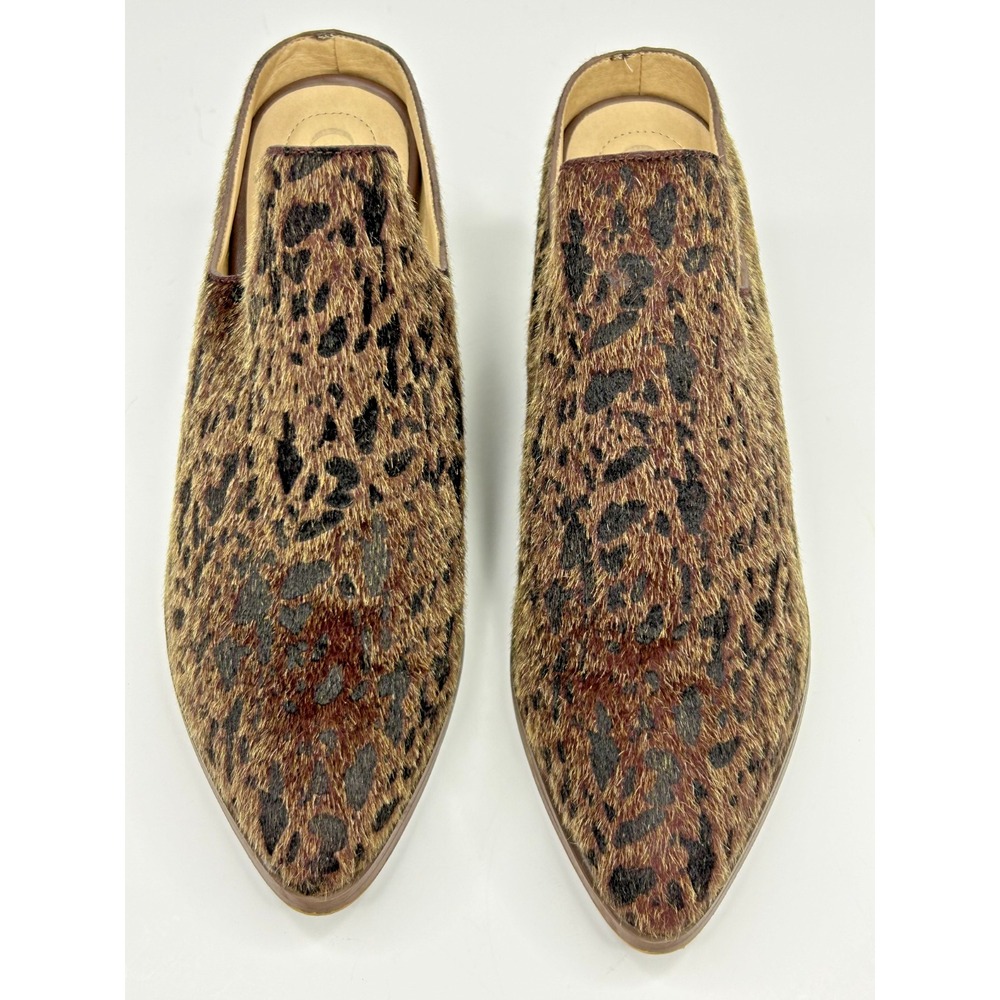 Comfort Shoes Women 10M Mule Bootie Cheetah Print Chunky Heel Open Back Studs